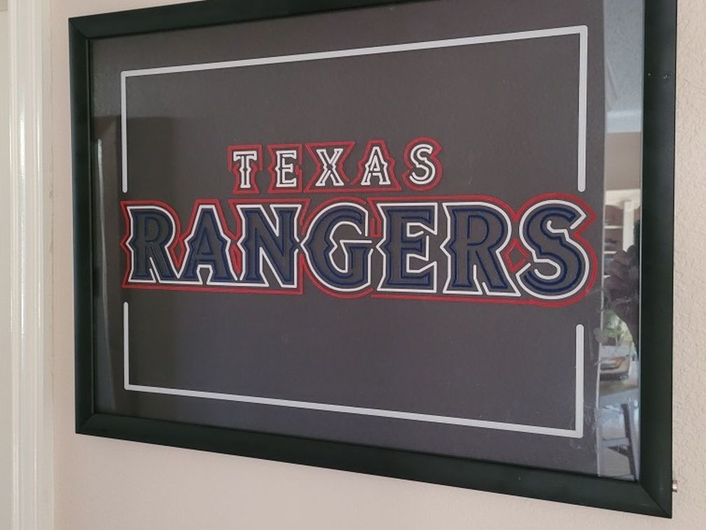 Framed and Lighted Texas Rangers Picture