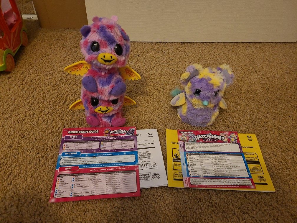 Hatchimals surprise & mystery egg toys giraven twins & elefly