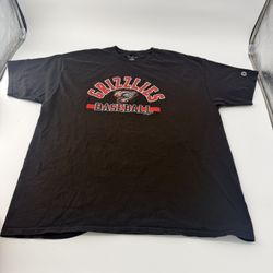 black t-shirt features the "Grizzlies Baseball" logo, which is associated with the Fresno Grizzlies, a Minor League Baseball team.