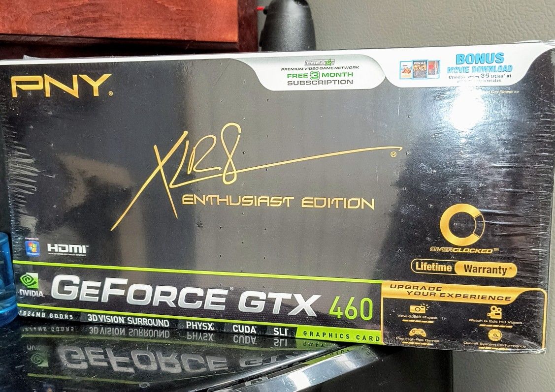 BRAND NEW SEALED RETRO GAMING PNY NVIDIA GTX 460 ENTHUSIAST EDITION