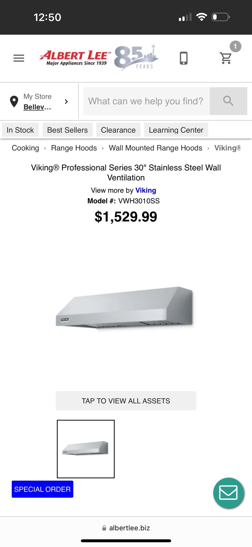 New Viking Series Professional Stainless Steel 30” Hood Vent