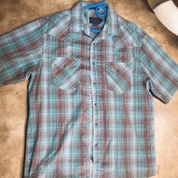 Pendleton Button Up Short Sleeve Plaid Shirt