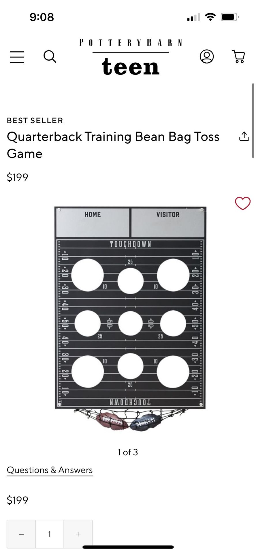 NEW QUARTERBACK BEAN BAG GAME FOR WALL