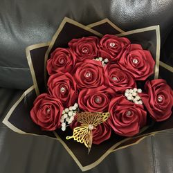 Bonito Ramo De Rosas Color Rojo Oscuro14 Rosas