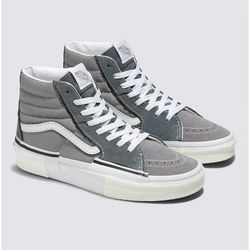 Vans SK8 High Gray Canvas Leather Men’s Size 6.5 or Women’s Size 8~~High Top NEW
