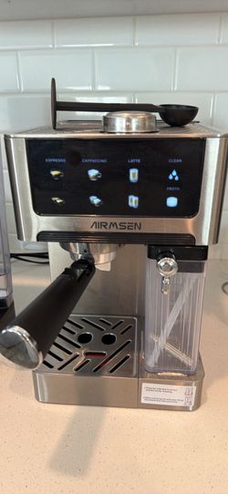 AIRMSEN 20 Bar Espresso Machine with Automatic Milk Frother, Cappuccino & Latte Coffee Maker with Quick Brew Dual Boiler (1350W + 1000W), Stainless St