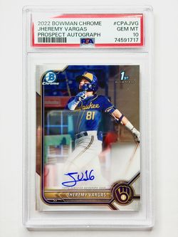 Jheremy Vargas Bowman Chrome Auto PSA 10 - 1st Brewers