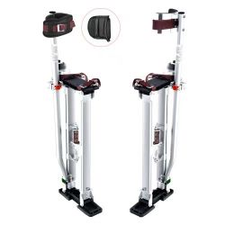 113#Drywall Stilts, 24''-40'' Adjustable Aluminum Tool Stilts with Protective Knee Pads, Durable and Non-slip Work Stilts for Sheetrock Painting, Walk