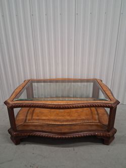 BEAUTIFUL  LEATHER  SURFACED  COFFEE  TABLE