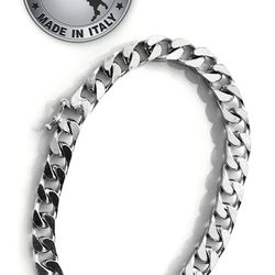 🇮🇹Solid Sterling Silver Heavyweight Curb Link Bracelet