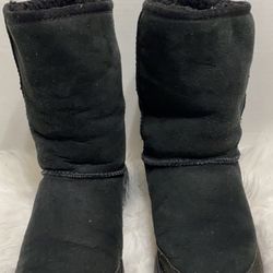 UGG Australia Ultimate Short 5275 Womens 8 Black Suede Sheepskin Ankle Boots
