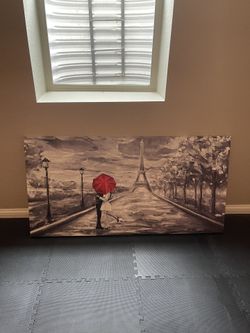 Couple In Paris Canvas Artwork