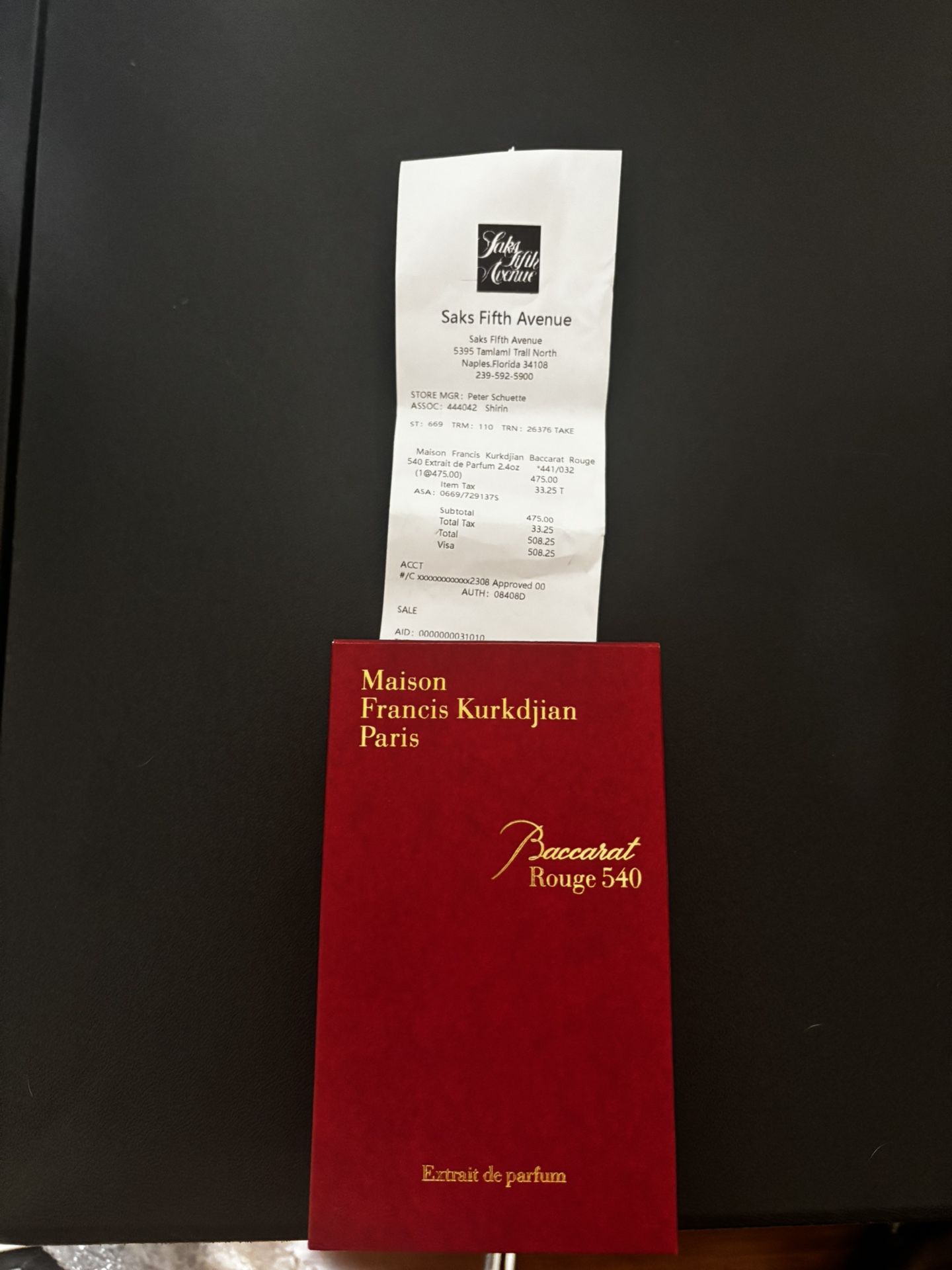 Baccarat Rouge 540 Cologne Red