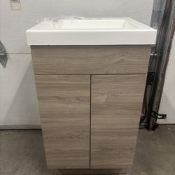New 18.5” Bath Vanity Cabinet with White Cultured Marble Top