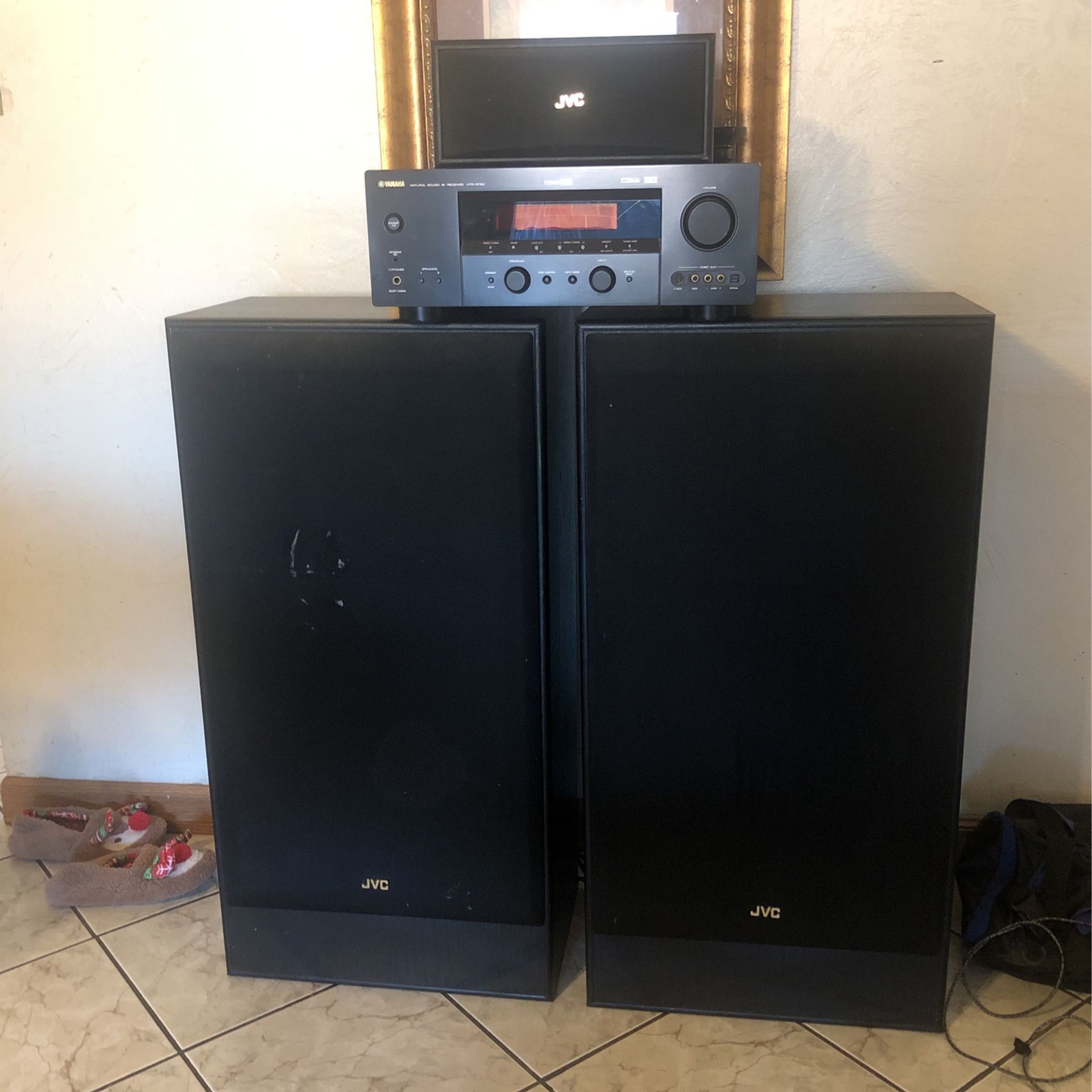 Home Receiver, Center Speaker And 15” Speakers