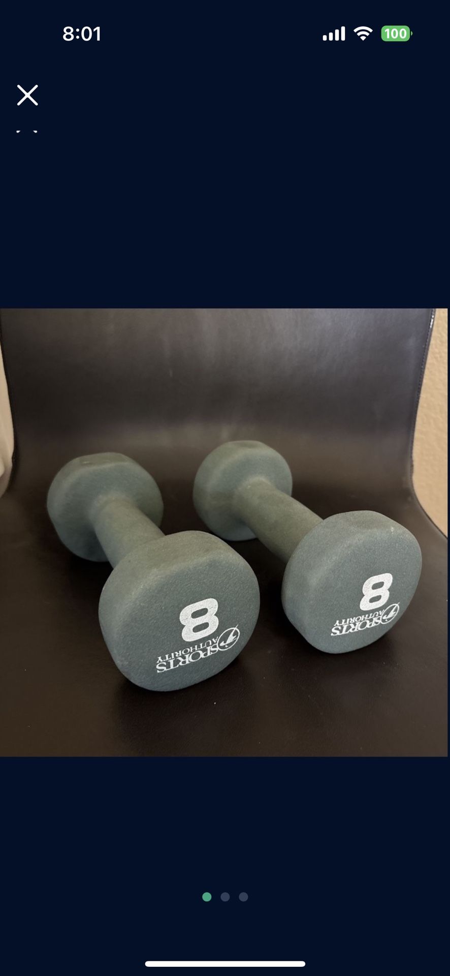 Set Of 2 New 8-Pound Dumbells Dumbbells Hand Weights