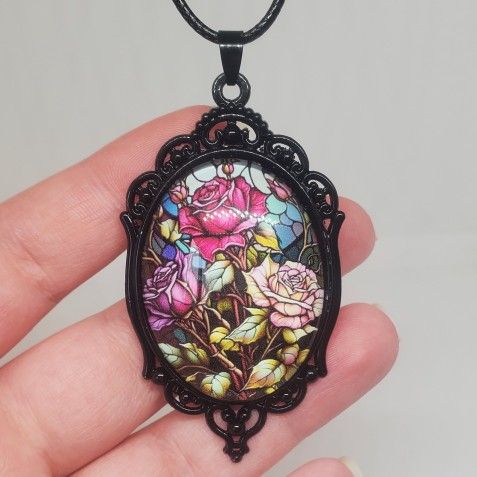 Glass Rose Pendant
