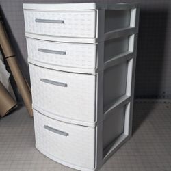 4 Drawer White Plastic Storage 