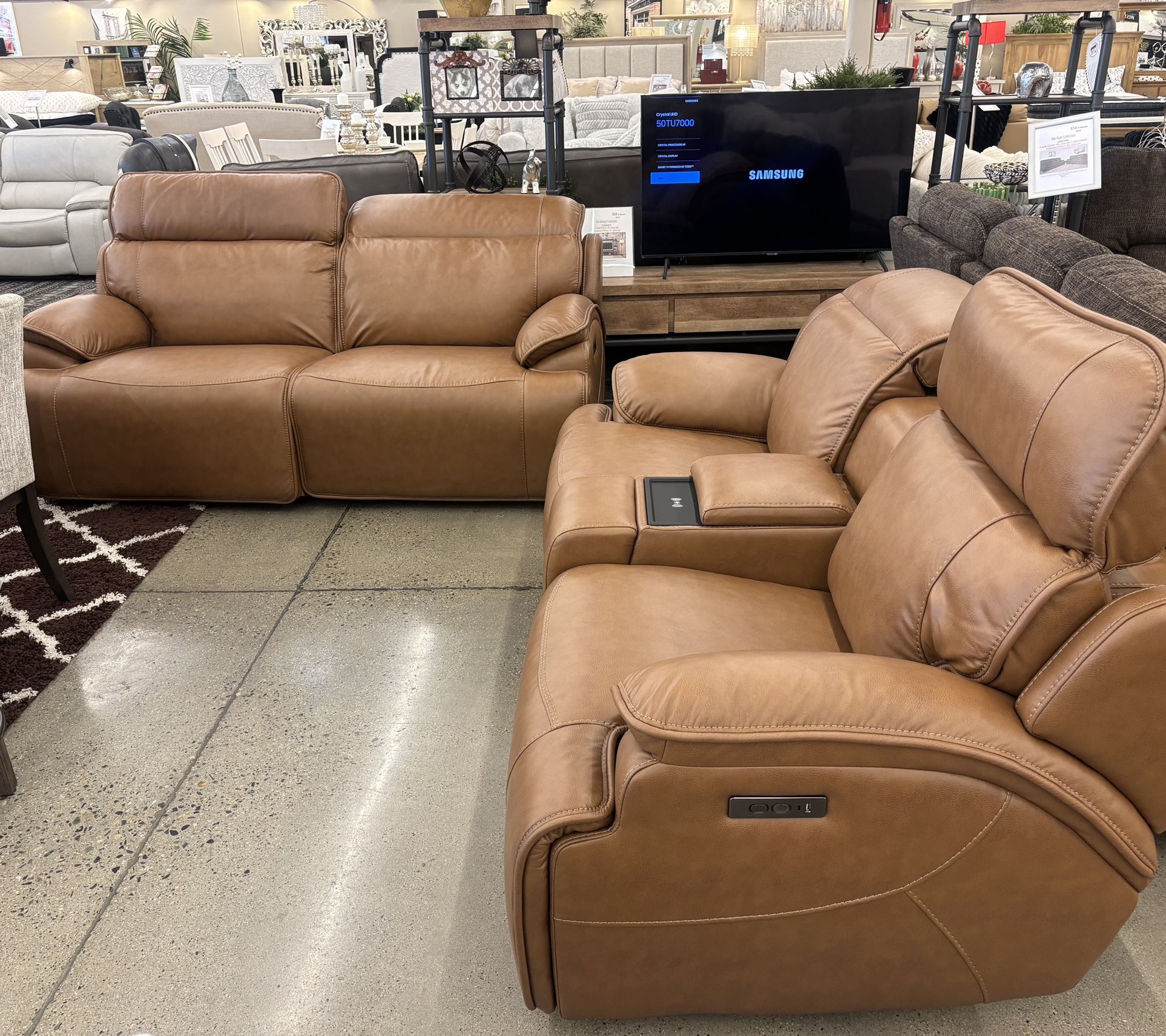 Power Recliner Sofa And Loveseat W/ Adjustable Headrest, Wireless Charging Pad And USB