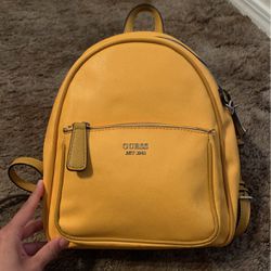 Yellow Guess Mini Backpack/ Purse 