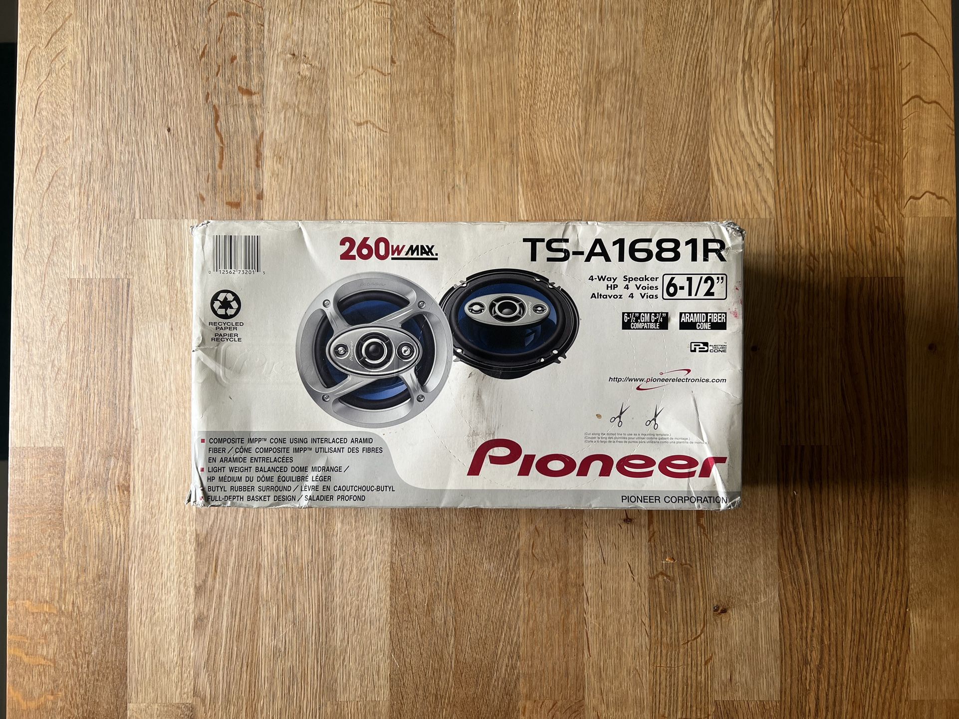 Pioneer TS-A1681R - 6-1/2" 4-way car speakers For 6-1/2" and 6-3/4" openings / New Open Box 