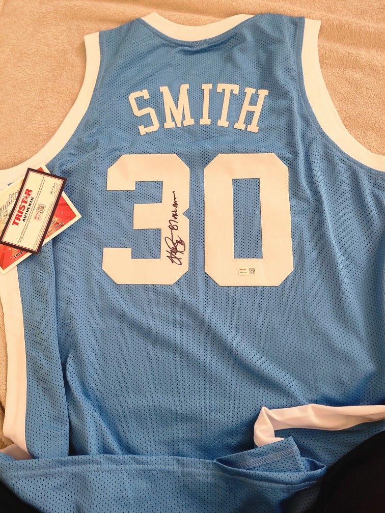 Kenny Smith UNC Jersey Auto, Tristar Certified