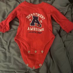 Baby Boy Red Onesie Size 3 Months 
