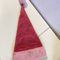 Victoria’s Secret Christmas Santa Baby Hot Pink Hat w/ Pink Faux Fur Trim & Pom Pom Fully Lined 🔻
