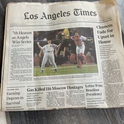 LA Anaheim Angels MLB LA Times World Series Newspaper