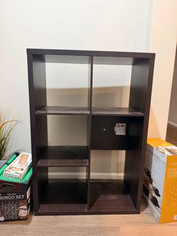 Dark Brown 6-Cube Storage Shelf Unit