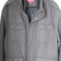 Merona Men's XL wool blend jacket 4-pocket military field style...20$....Like New..