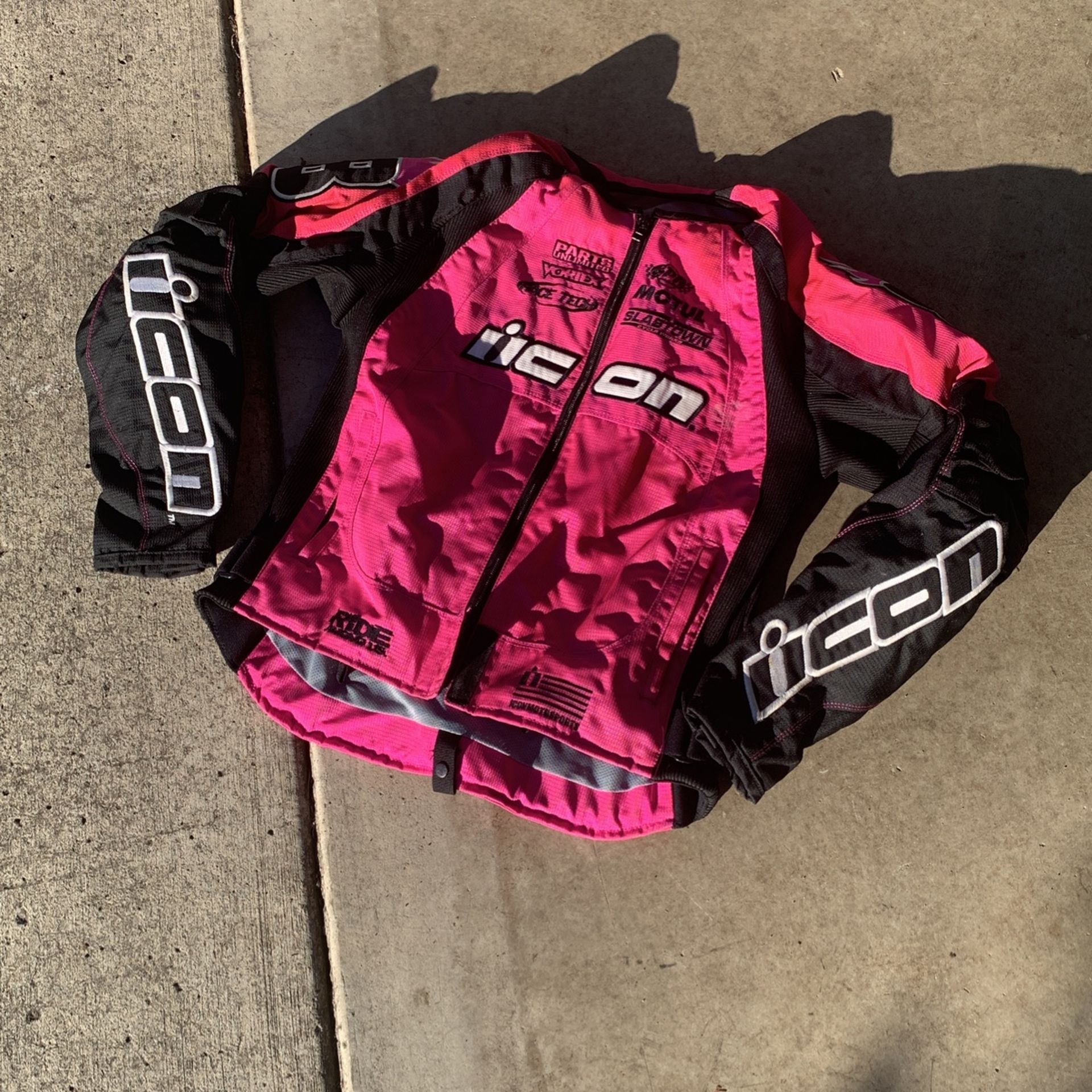 Pink Women’s Icon Motosports Jacket - Medium