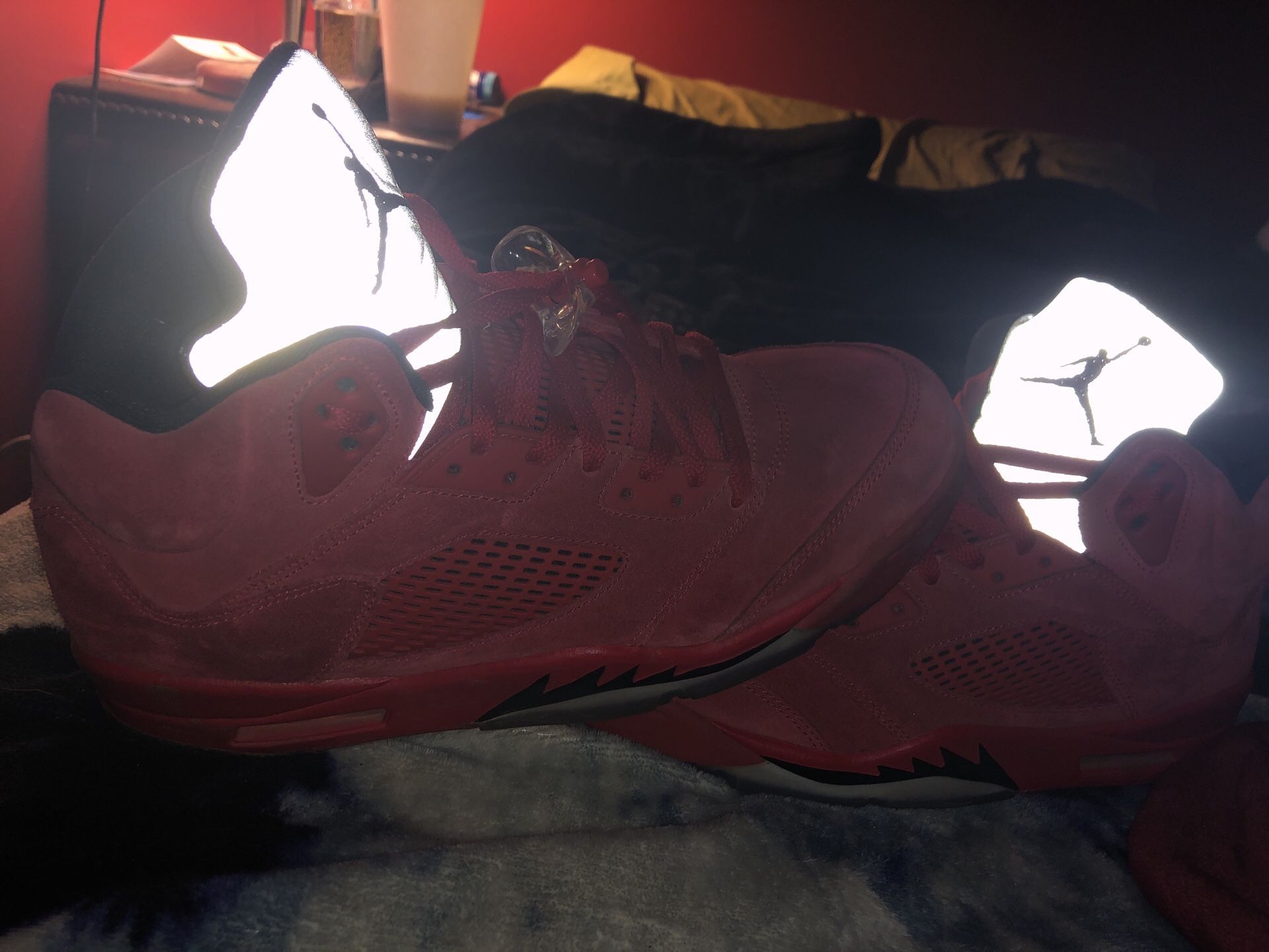 Jordan 5 red suede (size 12)