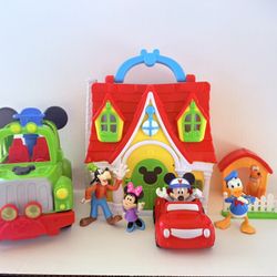 Disney Mickey Mouse  Clubhouse Toys Play Set And Jeep.  