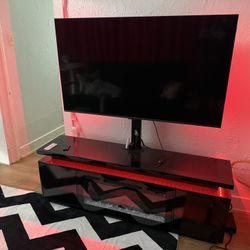 TV stand With Fireplace And LED Lighting