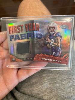 Drake maye rookie game worn first year fabric rookie card