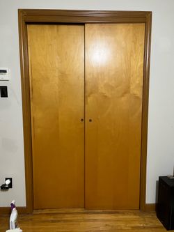 Pair of wooden sliding doors