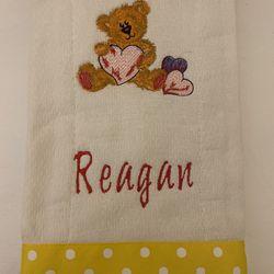 Reagan Personalized Burp cloth Embroidered Baby Accessory