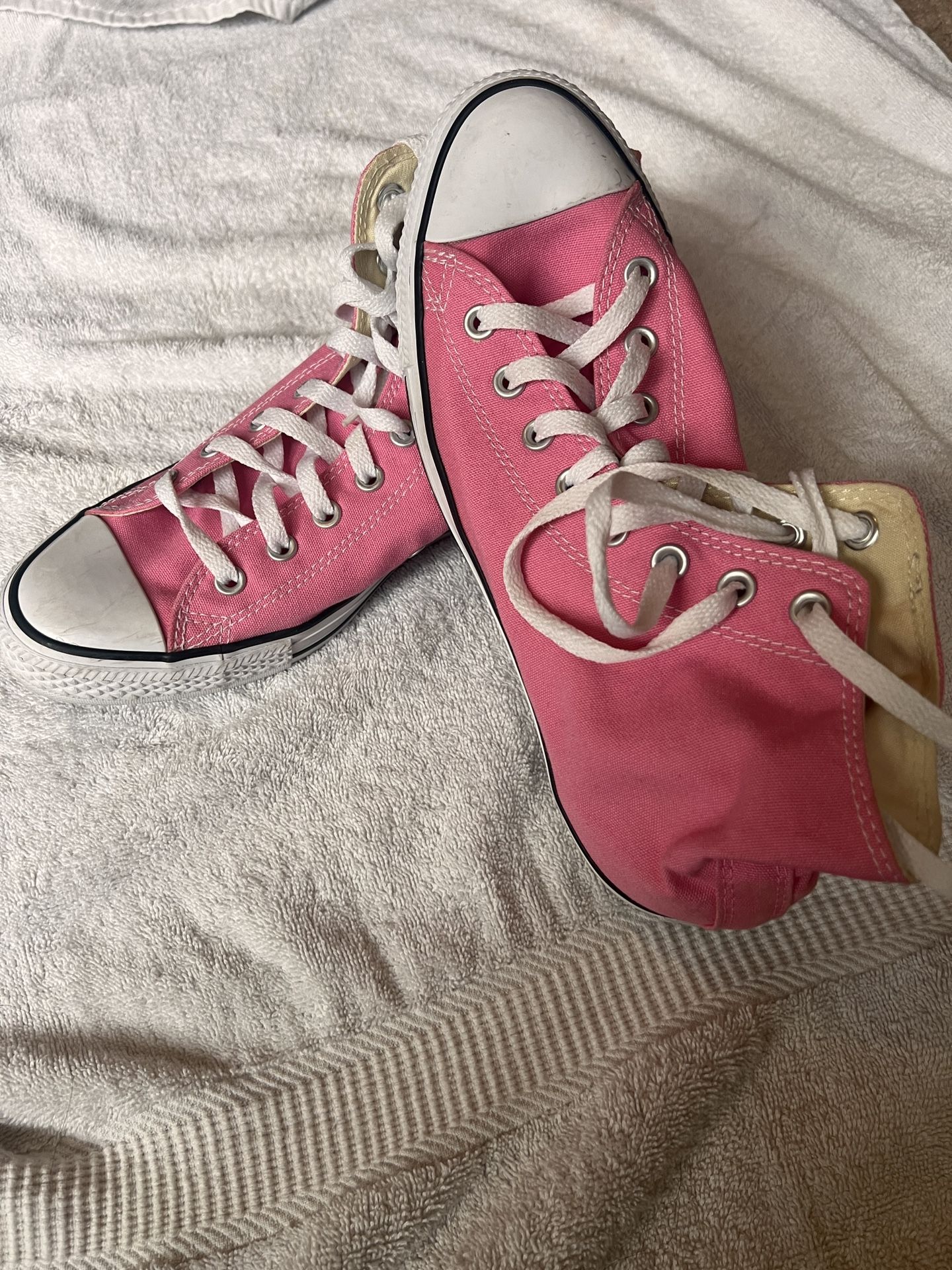 Pink Hightop Converse shoes