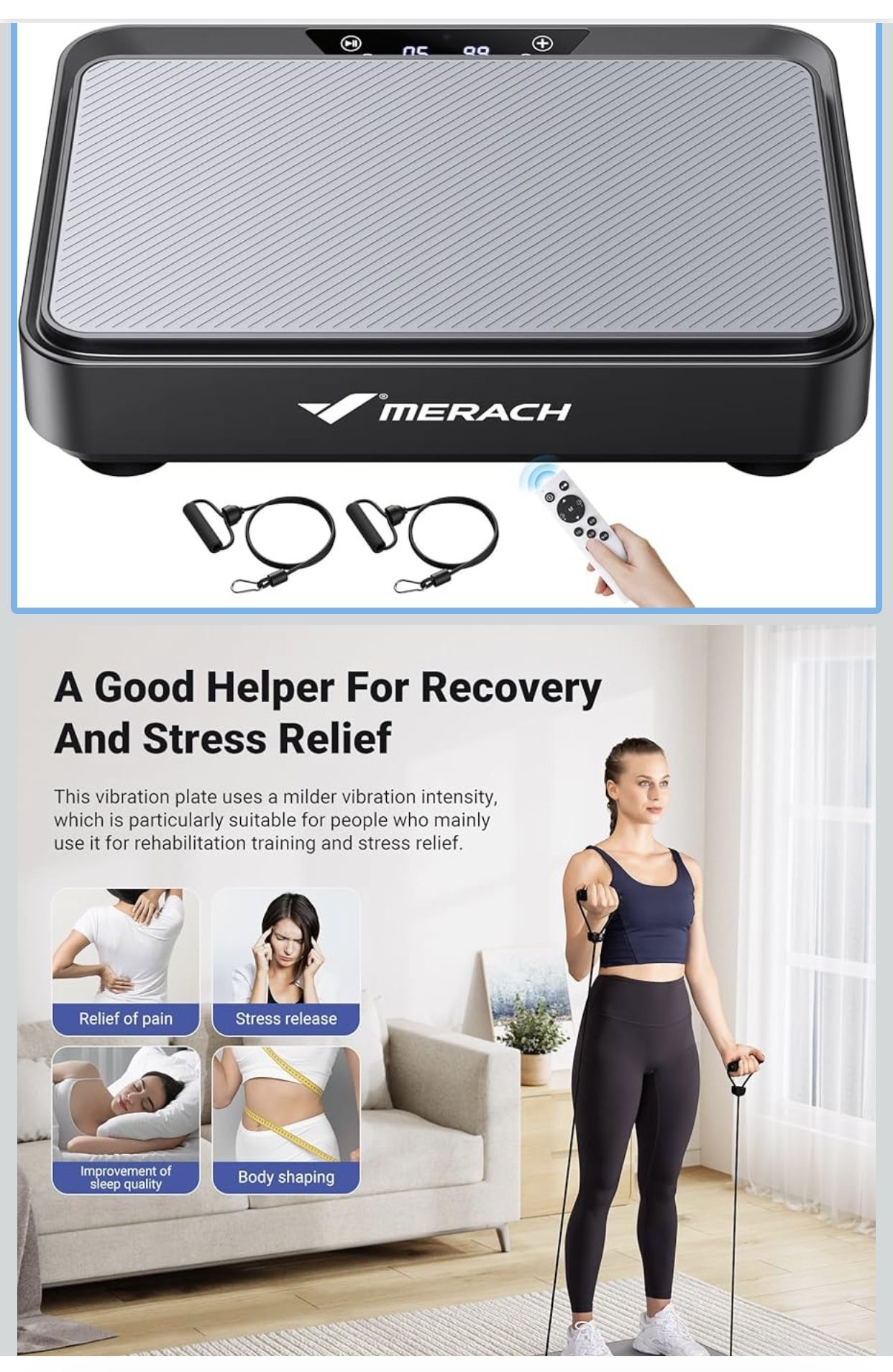 MERACH Slim Vibration Plate Exercise Machine