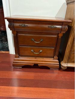 Wood night stand with drawers