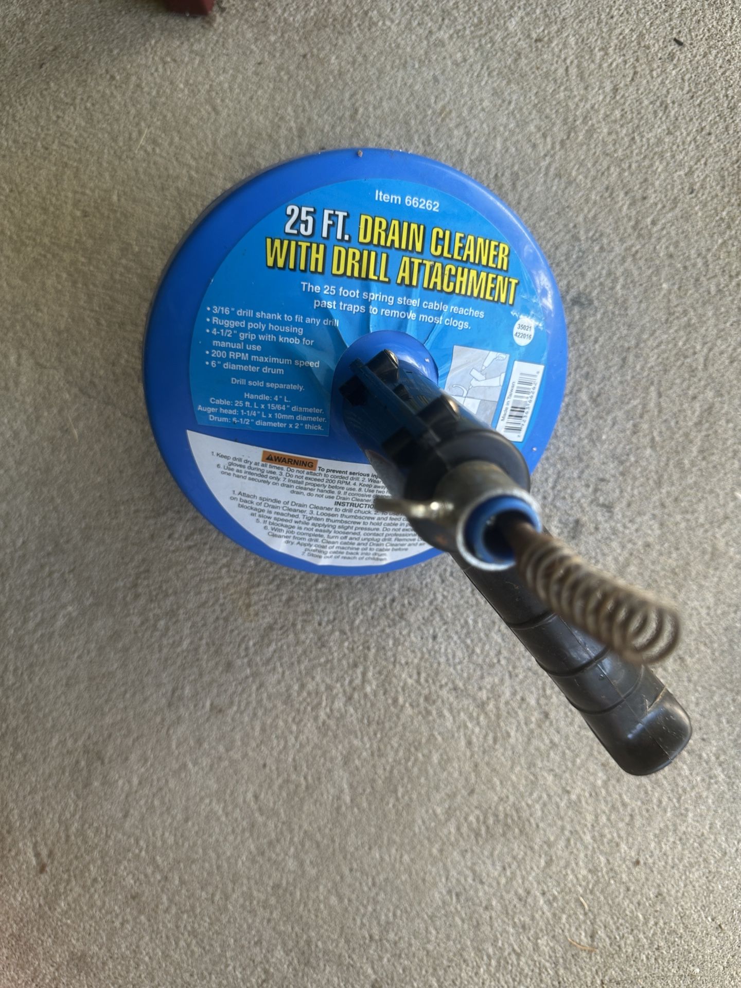 Drain Auger With Drill Attachment