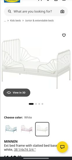 Two Kids IKEA MINNEN adjustable bed frames with slats