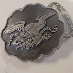 Eagle Pewter Belt Buckle With "E PLURIBUS UNUM" 