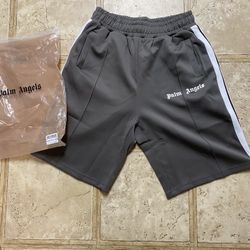 Palm angles track shorts gray
