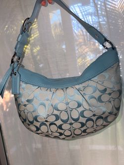 Baby blue coach hobo bag