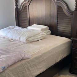 Bed Frame, Mattress And Night Stand-king Size