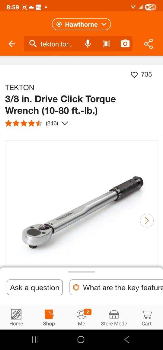 Tekton 3/8" Drive Click Torque Wrench Brand New (Price Is Firm)