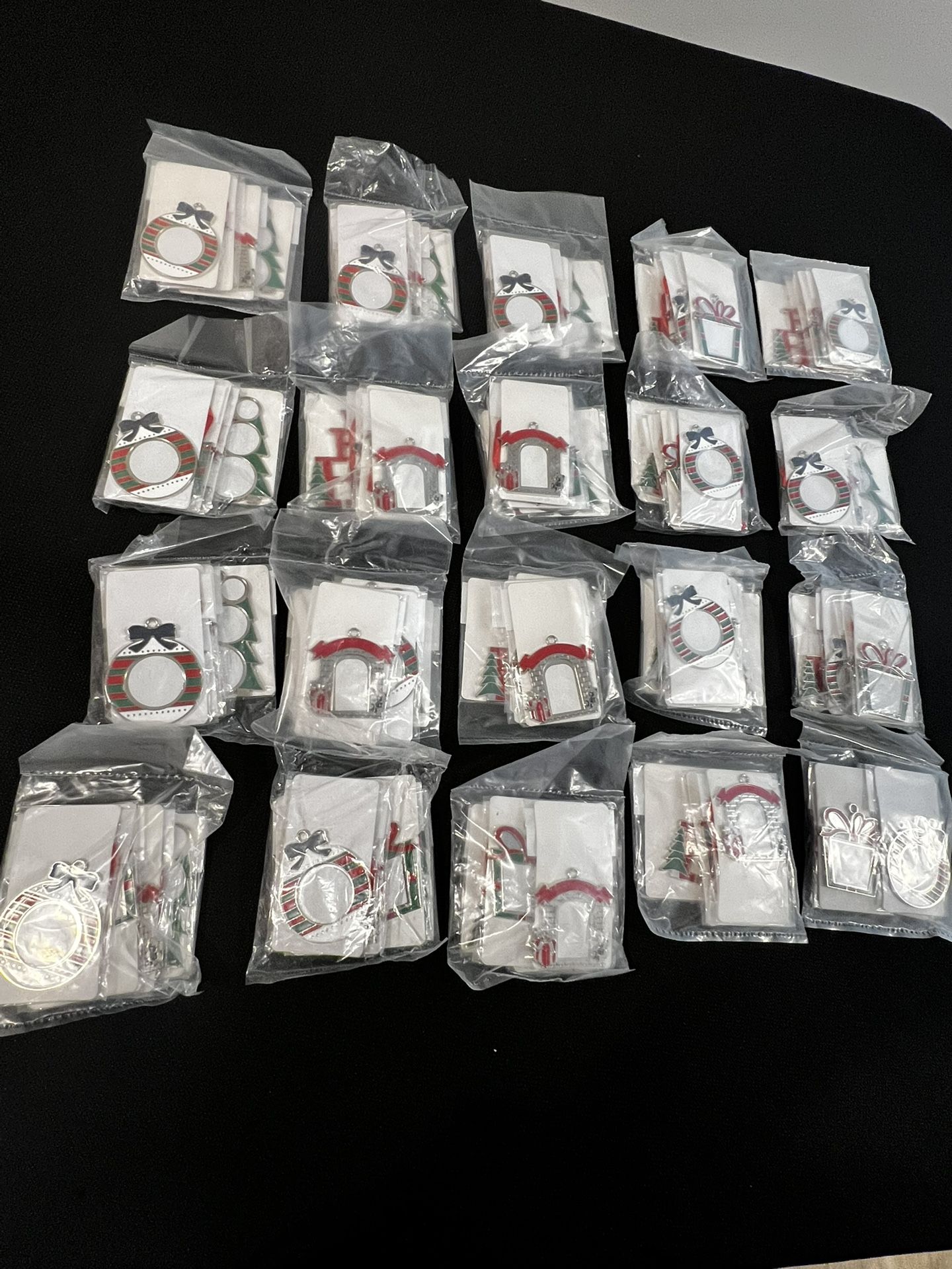 Sublimation Assorted Christmas Ornaments 20 Packs (4pcs/Pack)