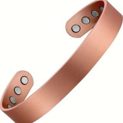 Pure Copper Magnetic Bracelet Adjustable 19 cm 12.5 mm Wide 38g Smooth 8 Magnets

Adjustable pure copper magnetic bracelet with a smooth, classic desi